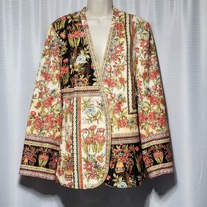 Vineet Bahl by Anthropologie Boho Floral Cotton Linen Blazer Women's (Large**)